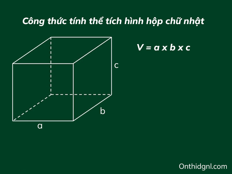 Công thức tính thể tích hình hộp chữ nhật