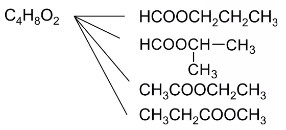 Đồng phân cấu tạo ester có công thức phân tử C4H8O2