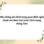 Nêu những nét chính trong quan điểm nghệ thuật của Nam Cao trước Cách mạng tháng Tám