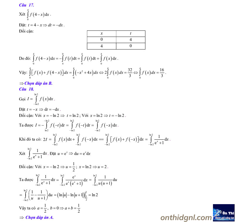 giải toán tích phân hàm ẩn dạng 1
