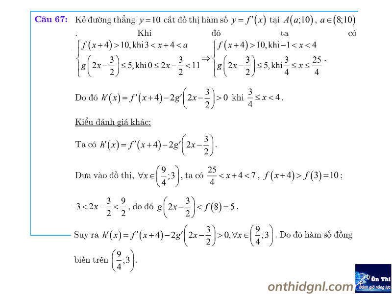 Tính đơn điệu của hàm liến kết h(x) = f(u)+g(x) biết các BBT, BXD