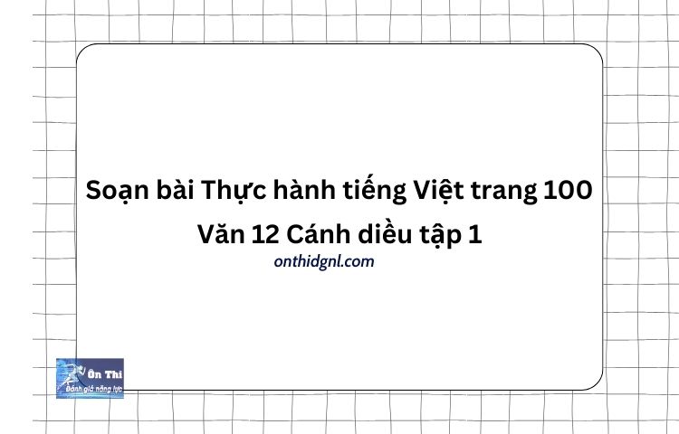 Soạn bài Thực hành tiếng Việt trang 100 Văn 12 Cánh diều tập 1