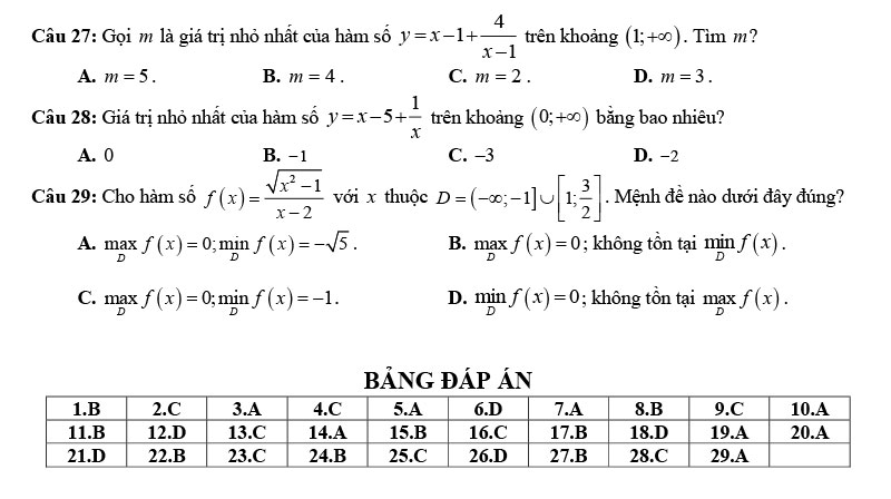 Bài tập Tìm Giá trị lớn nhất Giá trị nhỏ nhất hàm số trên đoạn có giải chi tiết