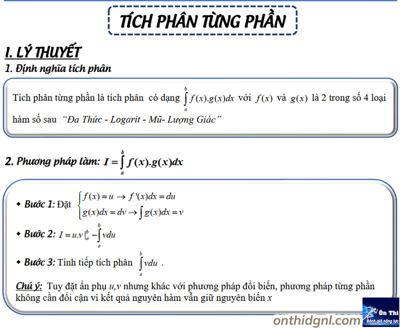 Công thức tích phân từng phần