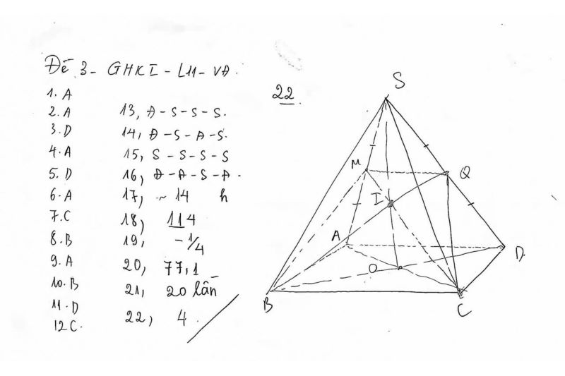 Đề ôn Tập Giữa Học Kì 1 Môn Toán 11 Theo Format Mới