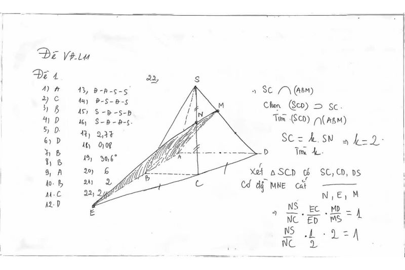 Đề ôn Tập Giữa Học Kì 1 Môn Toán 11 Theo Format Mới