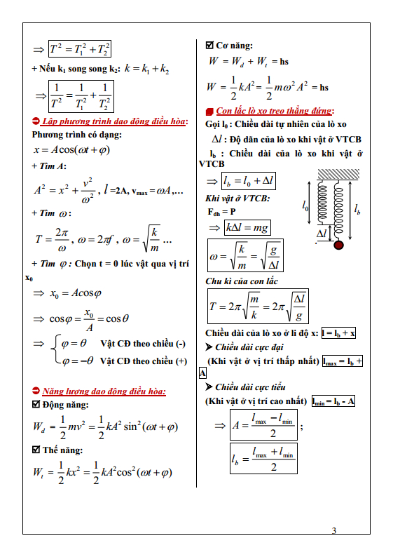Công thức Vật Lý 12 ôn thi THPT kèm Sổ tay kiến thức