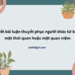 Viết Bài Luận Thuyết Phục Người Khác Từ Bỏ Một Thói Quen