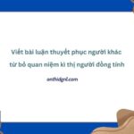 Viết Bài Luận Thuyết Phục Người Khác Từ Bỏ Quan Niệm Kì Thị Người đồng Tính.