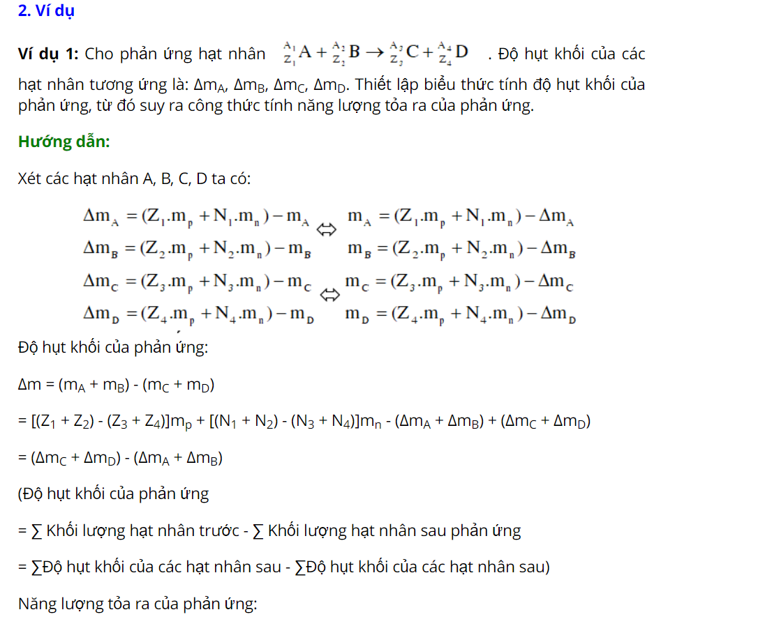 Các dạng bài tập phản ứng hạt nhân