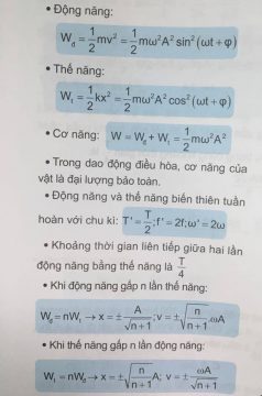 Công thức về năng lượng của con lắc đơn dao động điều hòa