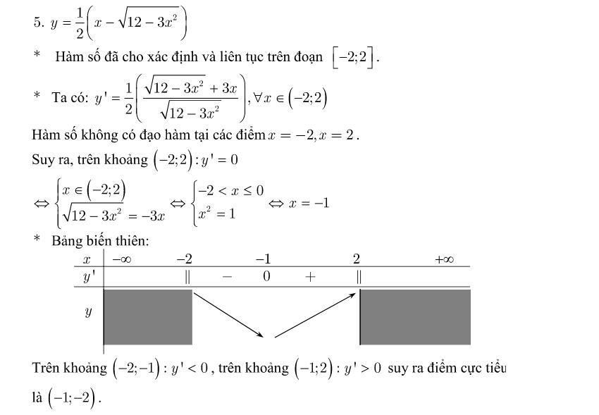 Kiến thức Cực trị hàm số - Lý thuyết và dạng bài