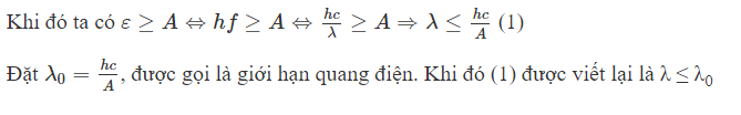 Giải thích định luật I thuyết lượng tử ánh sáng