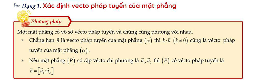 Xác định vectơ pháp tuyến của mặt phẳng.