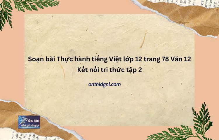 Soạn Bài Thực Hành Tiếng Việt Lớp 12 Trang 78 Văn 12 Kết Nối Tri Thức Tập 2