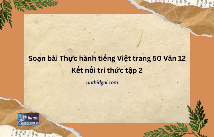 Soạn Bài Thực Hành Tiếng Việt Trang 50 Văn 12 Kết Nối Tri Thức Tập 2