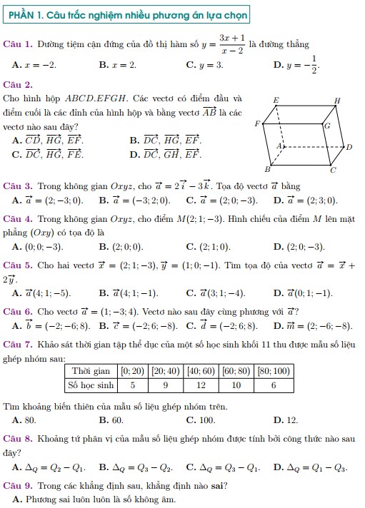 Đề Cương ôn Thi Học Kỳ 1 Môn Toán 12 Cho Cả 3 Bộ Sách Mới