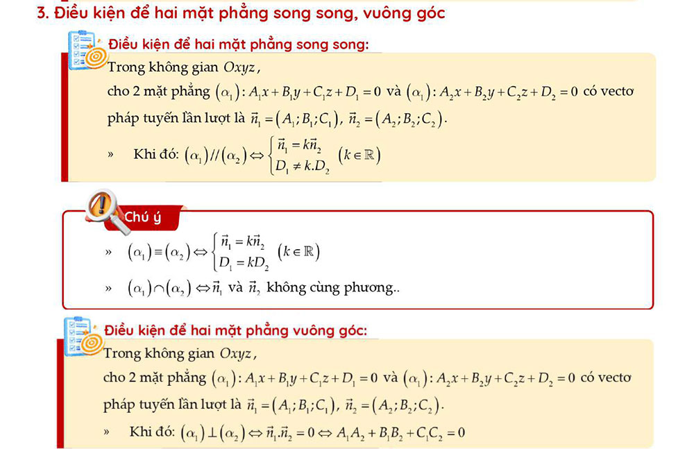 Điều kiện để hai mặt phẳng song song, vuông góc