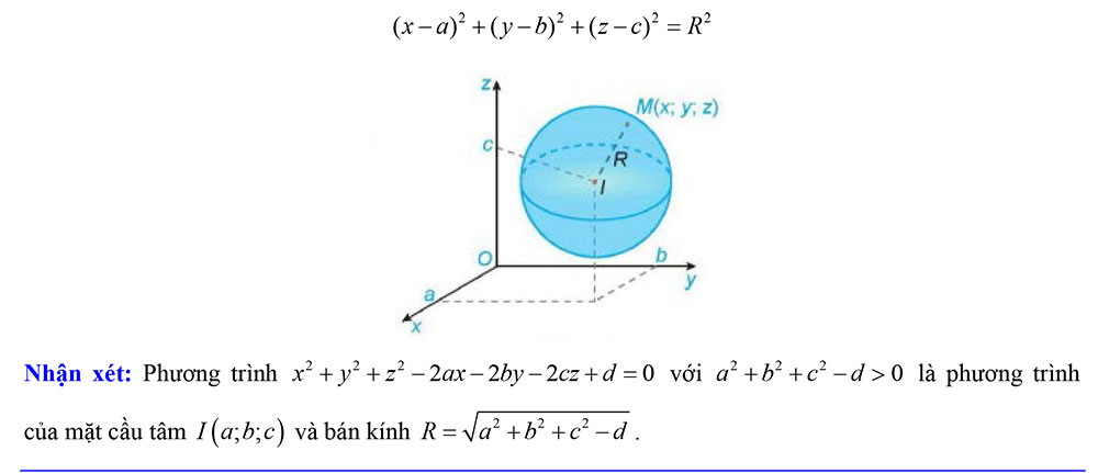 Dạng Bài Tập Phương Trình Mặt Cầu Toán 12 Cánh Diều