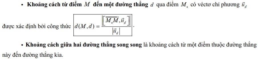 1. Khoảng cách từ một điểm đến đường thẳng