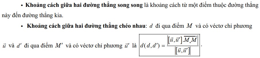 2. Khoảng cách giữa hai đường thẳng