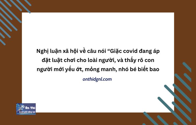 Nlxh Giặc Covid đang áp đặt Luật Chơi Cho Loài Người