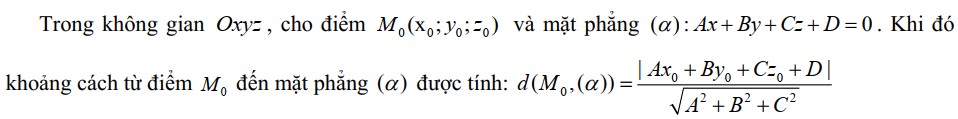 Khoảng cách từ một điểm đến một mặt phẳng