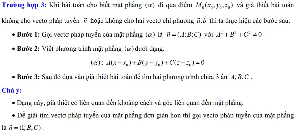 Dạng Bài Tập Phương Trình Mặt Phẳng Toán 12 Ct Mới