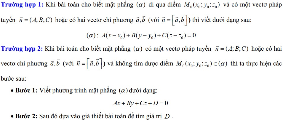 LẬP PHƯƠNG TRÌNH TỔNG QUÁT MẶT PHẲNG