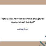 Phải Chăng Từ Bỏ đồng Nghĩa Với Thất Bại Nghị Luận Xã Hội