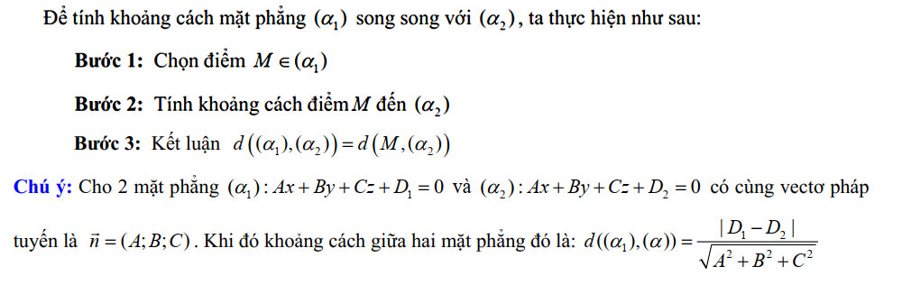 Khoảng cách hai mặt phẳng song song