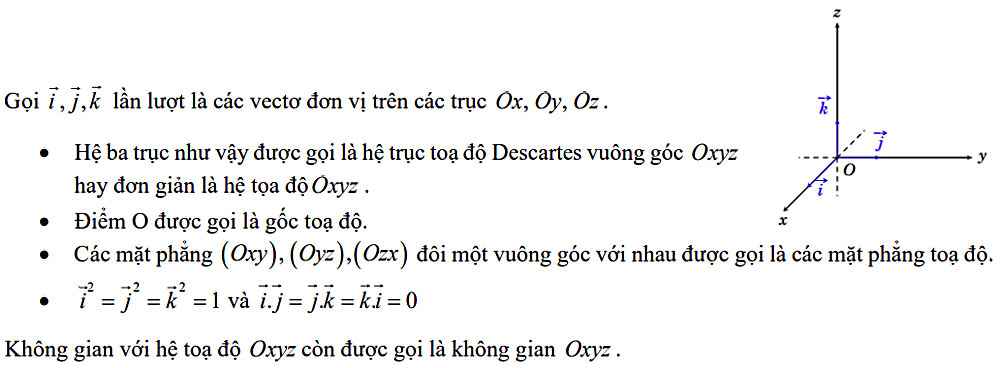 Lý Thuyết Và Dạng Bài Vectơ Và Hệ Trục Toạ độ Trong Không Gian Toán 12 Có Giải