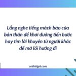 Lắng Nghe Tiếng Mách Bảo Của Bản Thân để Khơi đường Tiến Bước Hay Tìm Lời Khuyên Từ Người Khác để Mở Lối Hướng đi