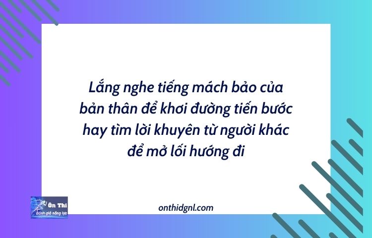 Lắng Nghe Tiếng Mách Bảo Của Bản Thân để Khơi đường Tiến Bước Hay Tìm Lời Khuyên Từ Người Khác để Mở Lối Hướng đi