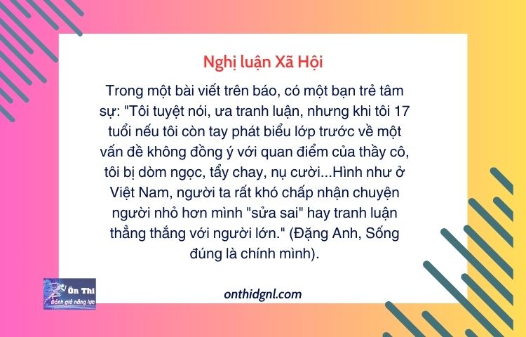 Người ta rất khó chấp nhận chuyện người nhỏ hơn mình 