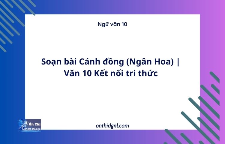Soạn bài Cánh đồng (Ngân Hoa) | Văn 10 Kết nối tri thức