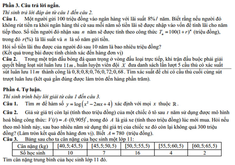 Đề ôn tập giữa kì 2 môn Toán 11 sách Cánh Diều có đáp án