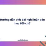1 Hướng Dẫn Viết Bài Nghị Luận Văn Học 600 Chữ